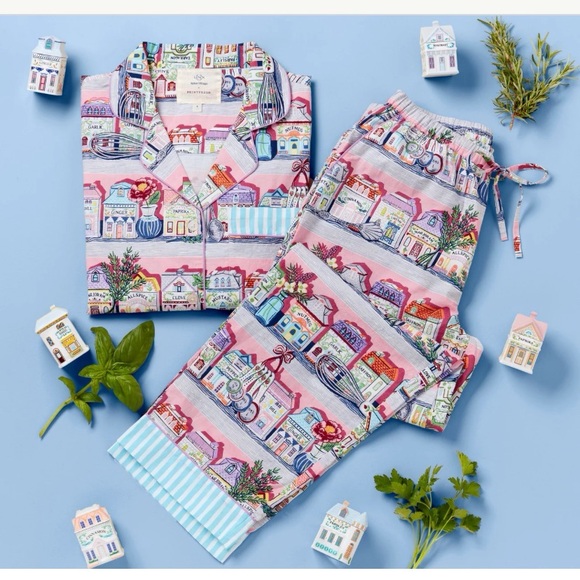 Lenox Other - Lenox Pink Multi-Color Printed Cotton Pajama Set